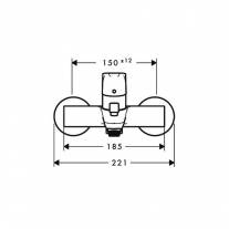 Baterie cada-dus Hansgrohe, Focus E2, fara set, crom